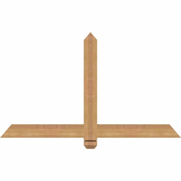 Ekena Millwork Eugene Smooth Timber Gable Bracket, Western Red Cedar, 48"W x 28"H x 1 1/2"D x 3 1/2"F, 14/12 Pitch GBW048X28X0204EUG00SWR - main